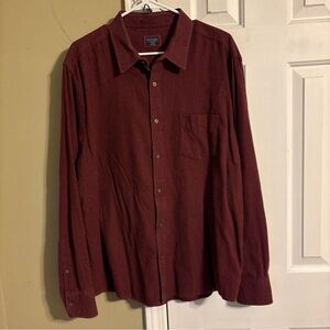 UNTUCKit Burgundy Slim Fit cotton flannel Shirt XXL 100% cotton
